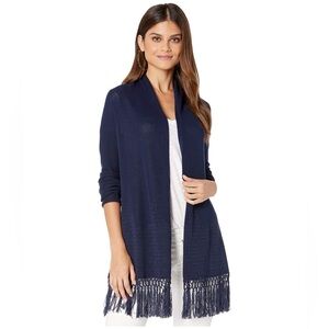 Lilly Pulitzer Tatum Navy Fringe Cardigan